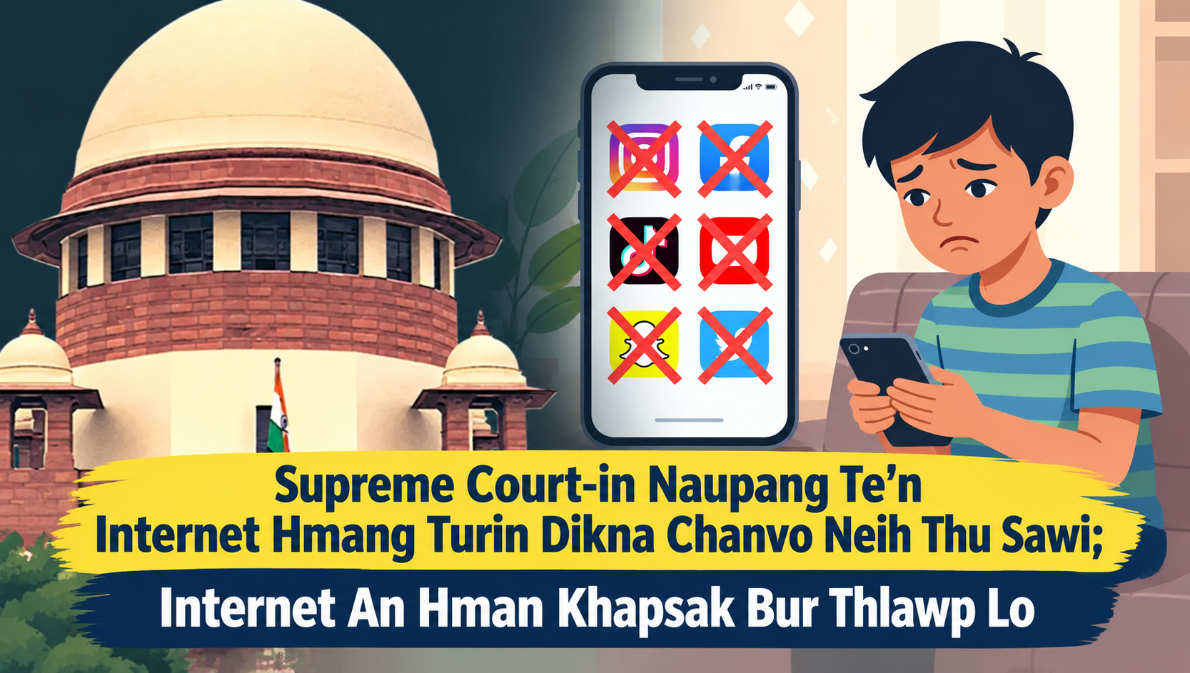 Supreme Court-in Naupang Te’n Internet Hmang Turin Dikna Chanvo Neih Thu Sawi; Internet An Hman Khapsak Bur Thlawp Lo