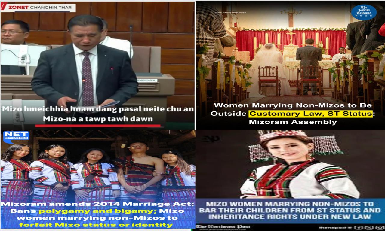 Mizo Hnam Dan Kan Hman Lai Leh  Amendment Bill  Danglamna, CM In Kan Hmeichhia Ten Hnam Dang an Neihin an Mizo-na  a Tawp Tawh Dawn Ti